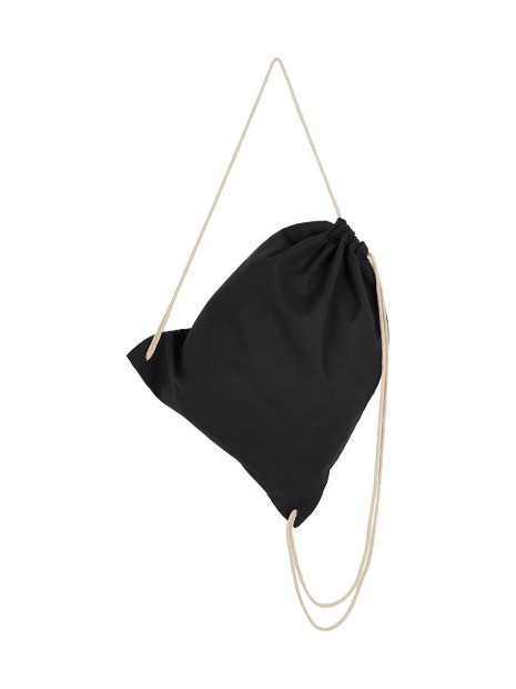 BAGS BY JASSZ Organic Cotton Drawstring Backpack noir personnalisable